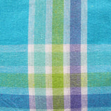 Cotton Plaid Checks Oblong Table Cloth Blue 130 x 180cm - Front View