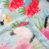 190GSM Fashion Printed Ultra Soft Coral Fleece Throw 127 x 152cm Cockatoo Sky Blue - Front View