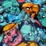 190GSM Boys Cool Ultra Soft Coral Fleece Throw 127 x 152cm Screaming Skulls - Front View