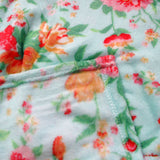 190GSM Fashion Printed Ultra Soft Coral Fleece Throw 127 x 152cm Tropical Floral Turquoise - Front View