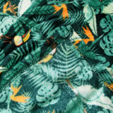 190GSM Fashion Printed Ultra Soft Coral Fleece Throw 127 x 152cm Tropical Jungle Green - Front View