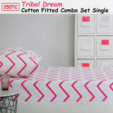 Tribal Dream 250TC Cotton Fitted Single Bed Set