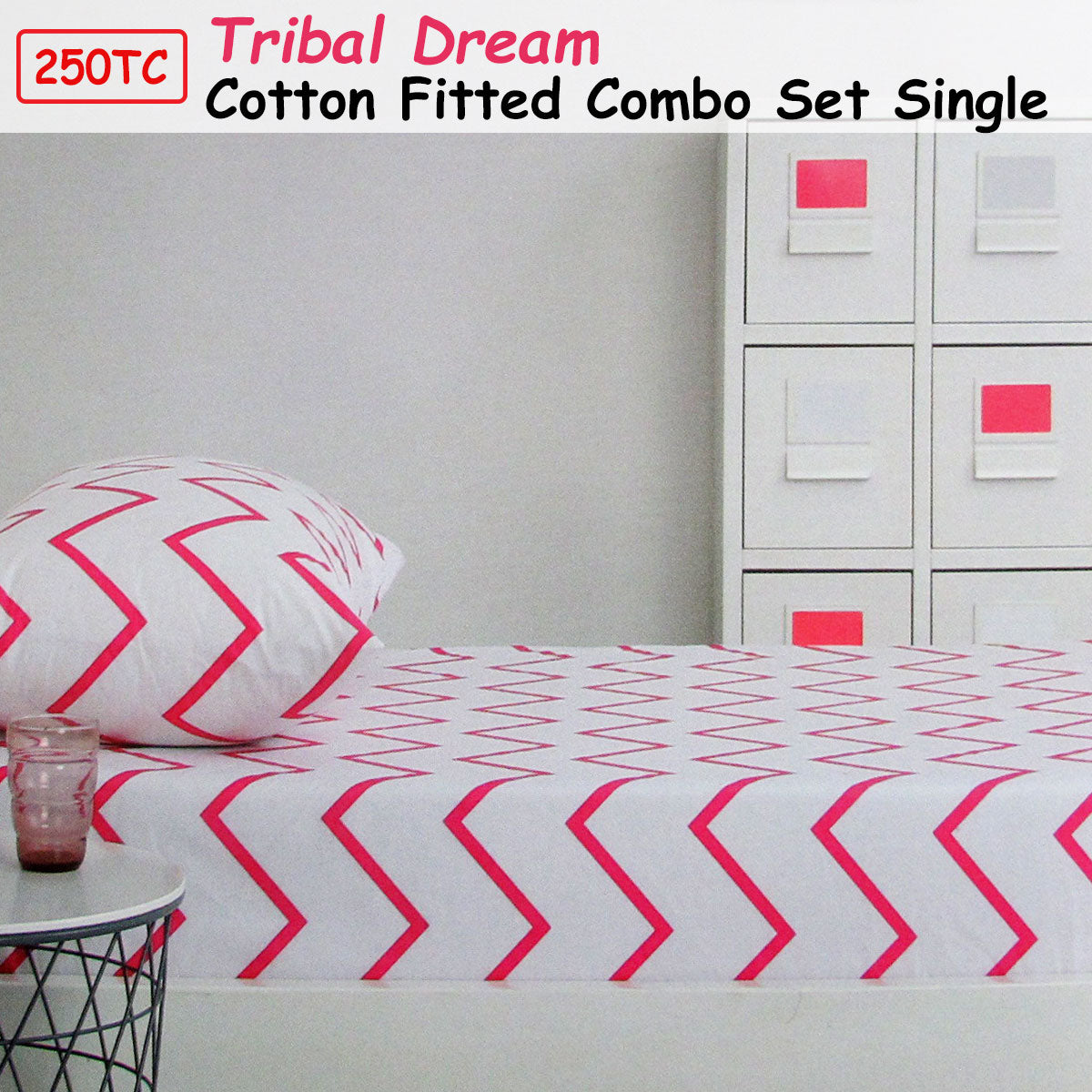 Tribal Dream 250TC Cotton Fitted Single Bed Set