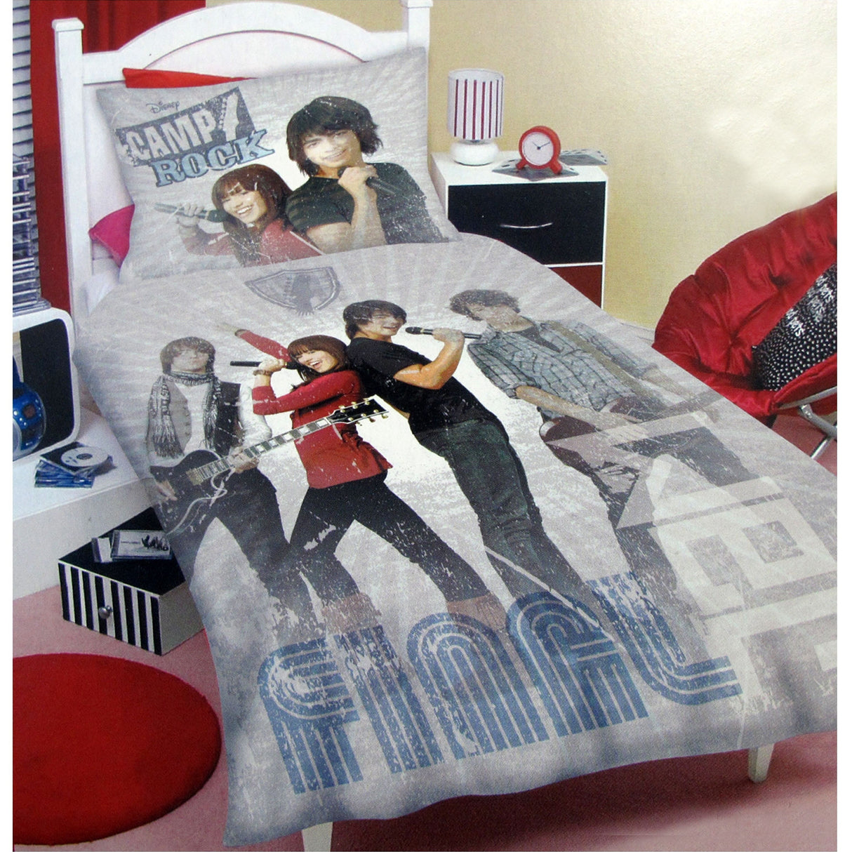 Disney Camp Rock Final Jam Single Bed Quilt Cover Set in Grey