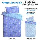 Caprice Disney Frozen Elsa Reversible Licensed Quilt Cover Set Single - Front View