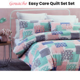 Belmondo Gouache Niro Easy Care Quilt Cover Set Queen - Front View
