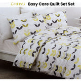 Belmondo Leaves Easy Care Quilt Cover Set Queen - Front View