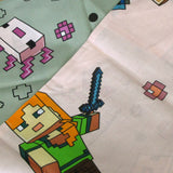 MOJANG Minecraft Reversible Cotton Boys Girls Quilt Cover Set Single - Side View