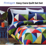 Belmondo Pentagon Triangles Easy Care Quilt Cover Set Queen - Front View