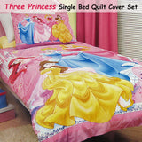 Caprice Disney Three Princesses Licensed Quilt Cover Set Single - Front View