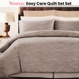 Weaves Coffee Easy Care Quilt Cover Set Queen - Front View