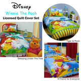 Disney Winnie The Pooh Quilt Cover Set Sleeping Under The Tree Double - Front View