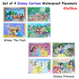 Disney Set of 4 Disney Cartoon Waterproof Placemats Winnie The Pooh - Front View