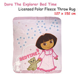 Caprice Polar Fleece Throw Rug Dora Explorer Bed Time 127 x 152 cm - Front View