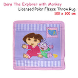 Caprice Polar Fleece Throw Rug Dora Explorer with Monkey 100 x 100 cm - Front View