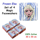 Caprice Frozen Elsa Set of 4 Cotton Licensed Magic Facewashers 30 x 30 cm - Front View