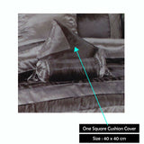 Boudoir Caledonia Black Silver Square Cushion Cover - Front View