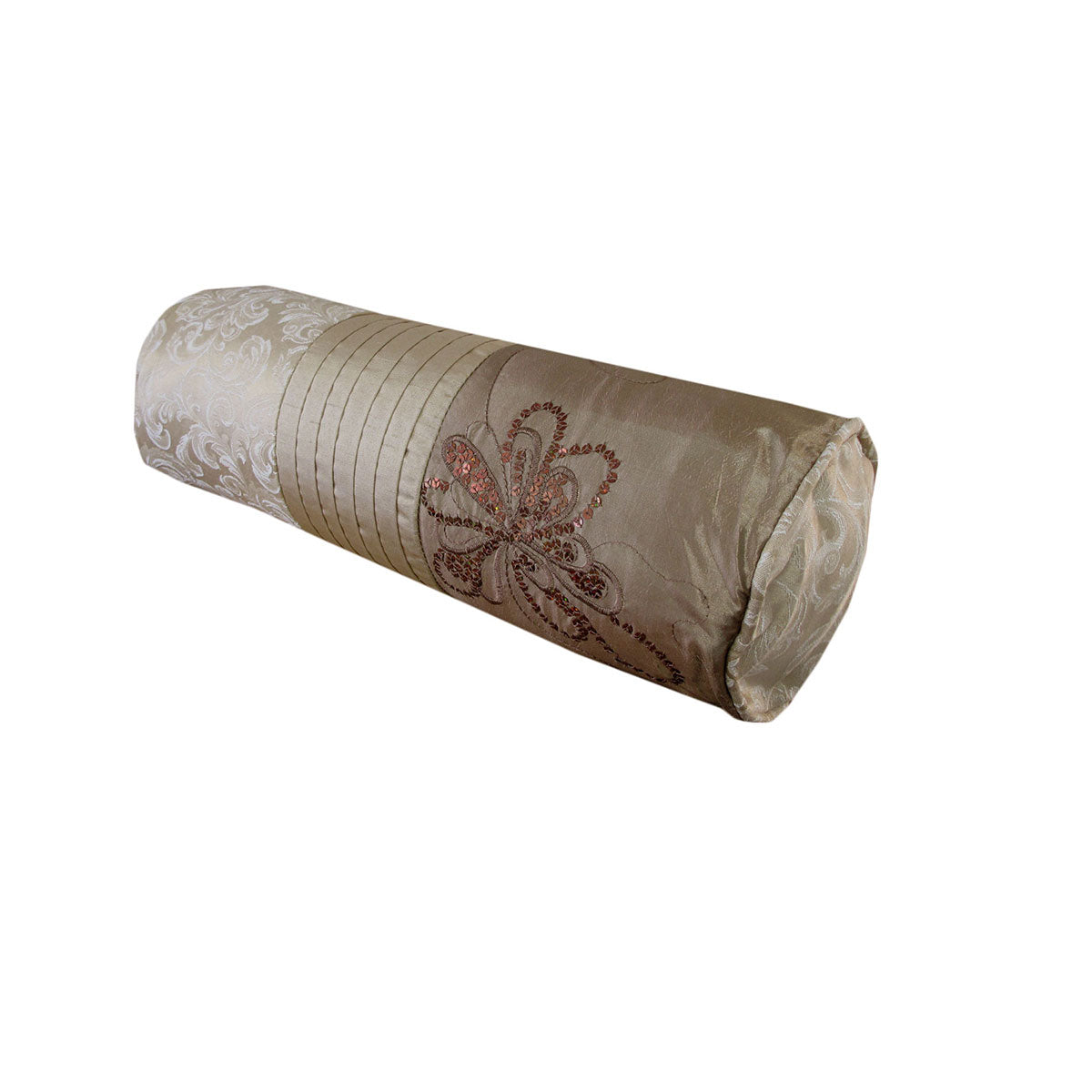Bella Linen Neckroll Cover - Elegant Pintucked Design 15 x 48 cm