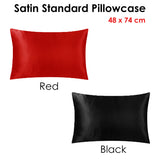 Satin Standard Pillowcase Black - Front View