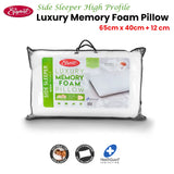 Easyrest Side Sleeper High Profile Luxury Memory Foam Pillow 65 x 40 + 12cm BONUS removable Cover - Front View
