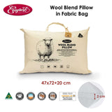 Easyrest Wool Blend Standard Pillow in Fabric Bag 47 x 72 + 20 cm - Front View