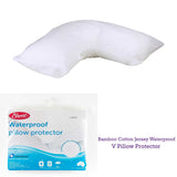 Easyrest Bamboo Cotton Jersey Waterproof V Pillow Protector - Front View
