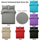 Designer Selection Denver Embossed Quilt Cover Set Purple King - Front View