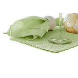 Set of 6 Damask Embossed Polyester Cotton Napkins Seacrest 40 x 40cm