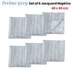 Set of 6 Perline Grey Jacquard Napkins 40cm x 40cm