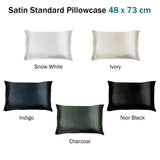 Invitation Satin Standard Pillowcase Charcoal - Front View