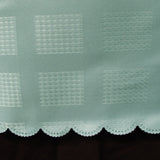 Jacquard Table Cloth Checkered Blue 180 cm Round - Side View