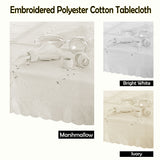 Embroidered Tablecloth - 170x360cm Oblong MARSHMALLOW - Front View