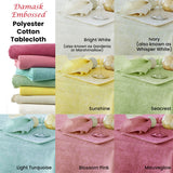 Damask Embossed Tablecloth 170 x 360 cm  Ivory (aka Whisper White) - Front View