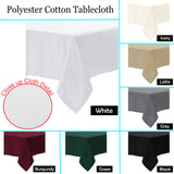 Polyester Cotton Tablecloth White 180 cm Round - Front View