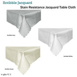 Jacquard Table Cloth Scribble Grey 150 x 270 cm - Front View
