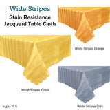 Jacquard Table Cloth Wide Stripes Orange 135 x 180 cm - Front View