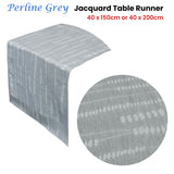 Perline Grey Jacquard Table Runner 40 x 200 cm - Front View