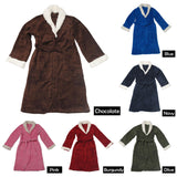 Sherpa Bath Robe Blue S/M - Front View