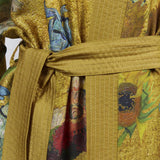 Bedding House Van Gogh Partout des Fleurs Gold Kimono Bath Robe Small/Medium - Top-Down View