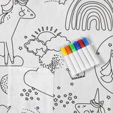 Happy Kids Dream Big Colour Me In Picnic Blanket 125 x 125 cm - Top-Down View