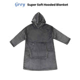 Accessorize Grey Super Soft Hooded Blanket Extra Large - Front View
