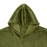Accessorize Moss Green Super Soft Hooded Blanket Extra Large - Side View