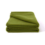 Laconia 400GSM Premium Australian Pure Wool Blanket Moss Green Double - 45-Degree Angle