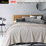 Laconia 400GSM Premium Australian Pure Wool Blanket Natural Double - Front View