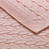 Little Gem Lyla Blush Cotton Baby Blanket 75 x 100 cm - Front View