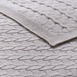 Little Gem Lyla Grey Cotton Baby Blanket 75 x 100 cm - Front View