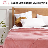 Accessorize Clay Super Soft Blanket Queen/King - Front View