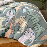 Happy Kids Dino Mania Green 2 Piece Comforter Set Single - Side View