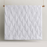 Accessorize White Dotty Clip Jacquard Comforter Set - 3 Piece Queen Size - 45-Degree Angle