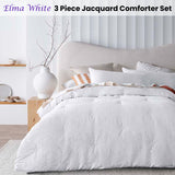 Accessorize Elma White Jacquard 3 Piece Comforter Set King - Front View